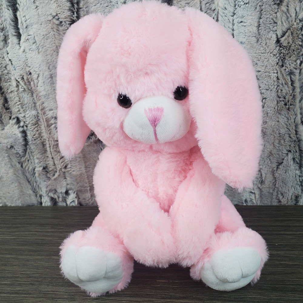 Perfectto Design Pink 10" Easter Bunny Rabbit Plush Hook And Loop Paws 2020